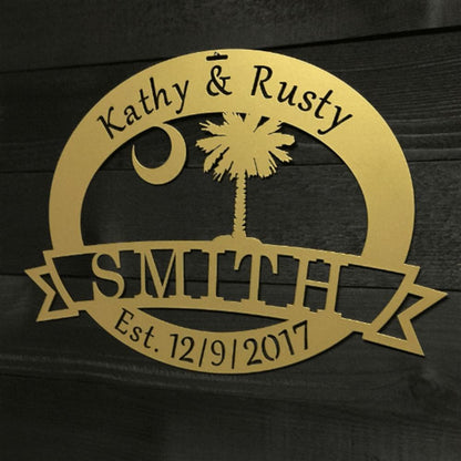 Personalized Metal Monogram Sign, Southwestern Welcome Sign, Welcome Sign, Cactus Welcome Sign, Desert Scene Cactus Saguaro