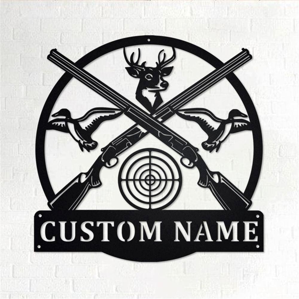 Personalized Metal Monogram Sign, Sport Hunting Metal Wall Art, Sport Hunting Name Sign, Sport Hunting Home Decor