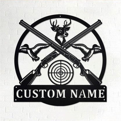 Personalized Metal Monogram Sign, Sport Hunting Metal Wall Art, Sport Hunting Name Sign, Sport Hunting Home Decor