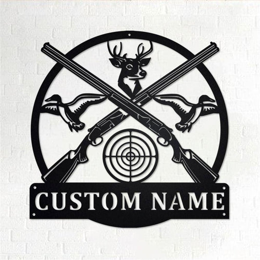 Personalized Metal Monogram Sign, Sport Hunting Metal Wall Art, Sport Hunting Name Sign, Sport Hunting Home Decor