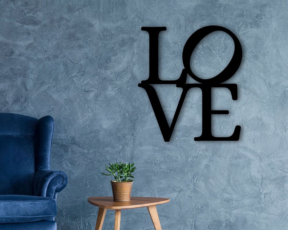 Personalized Metal Monogram Sign, Square Love With Peace Sign, Metal Steel Wall Art, Wacky Hippie Art, Weed Love Peace Decor
