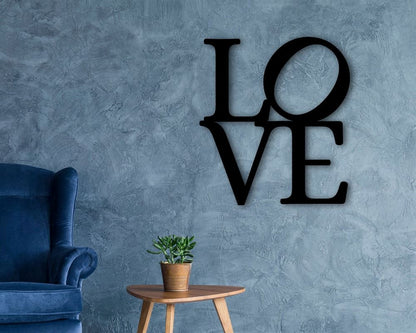 Personalized Metal Monogram Sign, Square Love With Peace Sign, Metal Steel Wall Art, Wacky Hippie Art, Weed Love Peace Decor