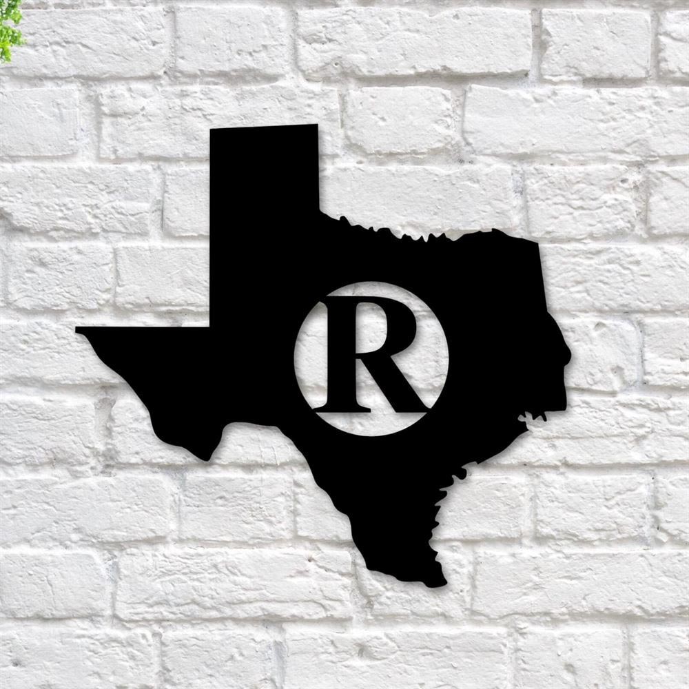 Personalized Metal Monogram Sign, State Initial Metal Sign, Initial Metal Sign, State Sign, State Metal Decor, State Shape Wall Art, Metal Wall Art