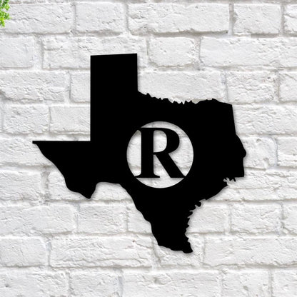 Personalized Metal Monogram Sign, State Initial Metal Sign, Initial Metal Sign, State Sign, State Metal Decor, State Shape Wall Art, Metal Wall Art