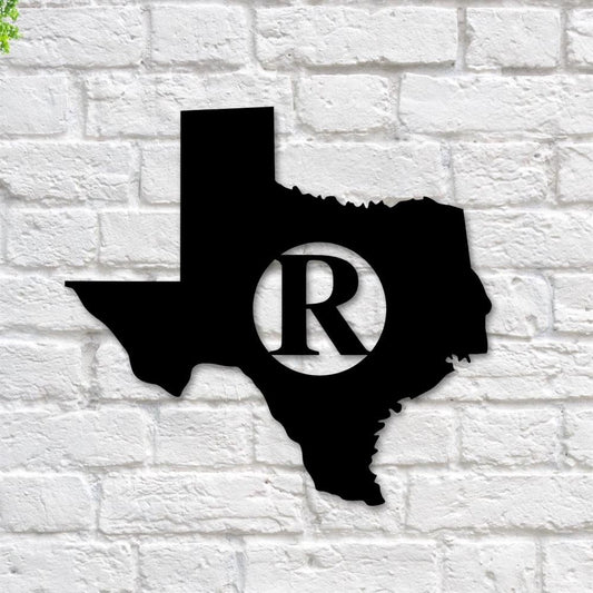 Personalized Metal Monogram Sign, State Initial Metal Sign, Initial Metal Sign, State Sign, State Metal Decor, State Shape Wall Art, Metal Wall Art