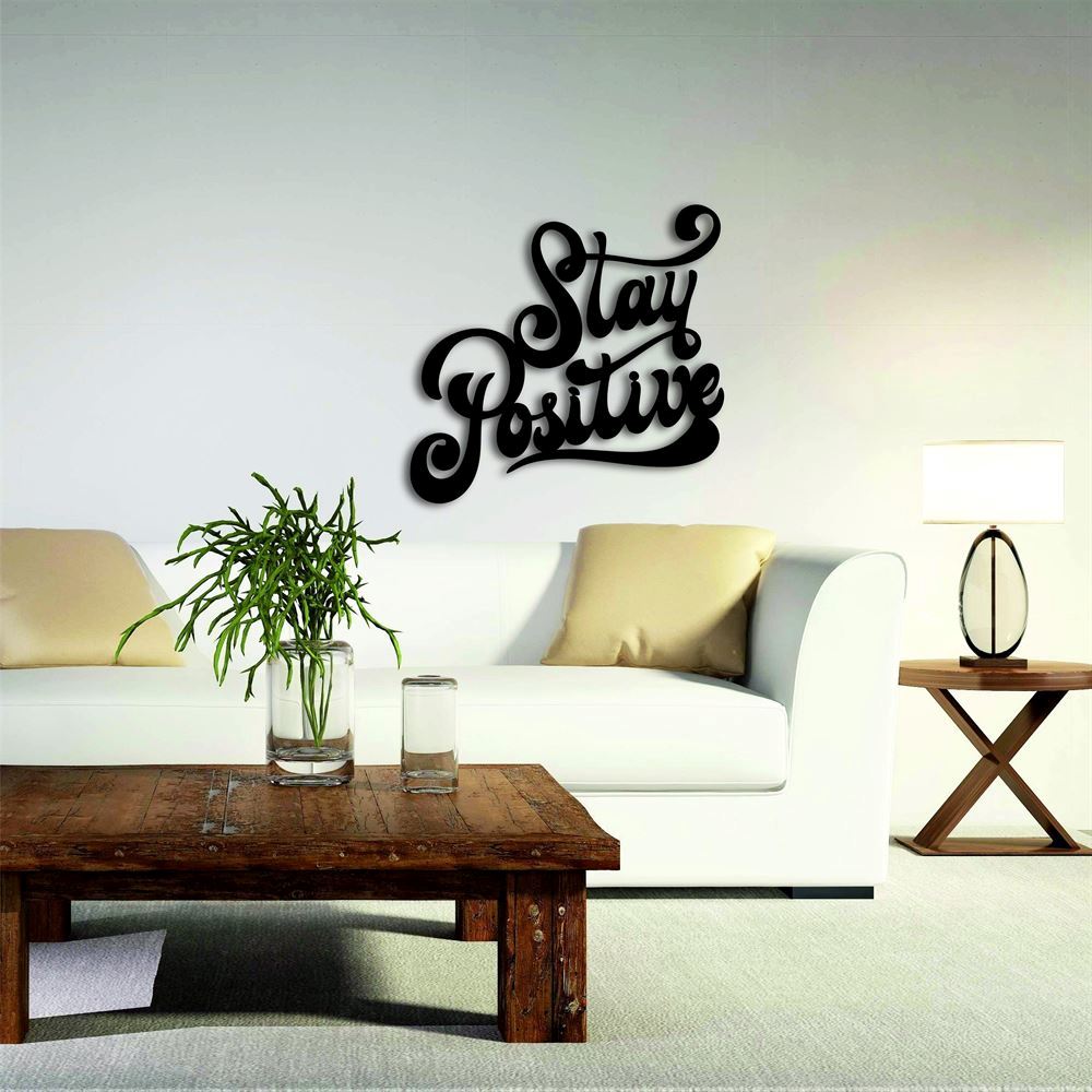 Personalized Metal Monogram Sign, Stay Positive Metal Wall Art, Signs With Sayings Inspirational Quotes Motivational Quote Home Decor Wall Hanging