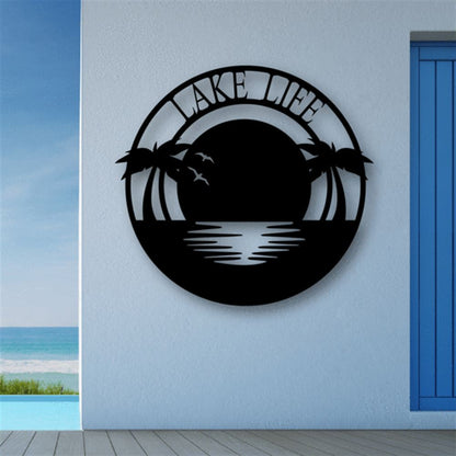 Personalized Metal Monogram Sign, Sunset Monogram Metal Signs, Metal Sign, Signs Metal Sign