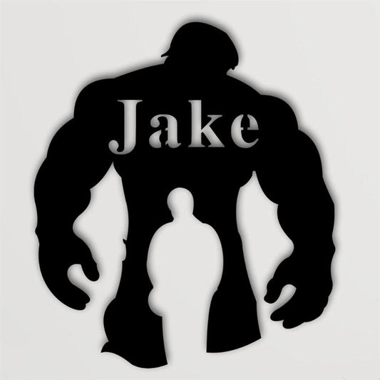 Personalized Metal Monogram Sign, Superhero Hulk Metal Wall Art, Metal Cheer Decor, Hulk Hero Sign, Hulk Name Sign, Hulk Metal Art