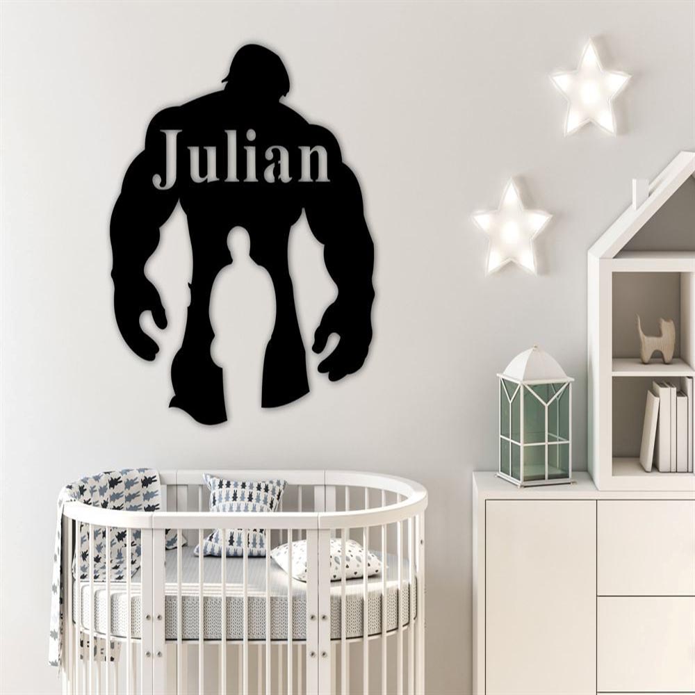 Personalized Metal Monogram Sign, Superhero Hulk Metal Wall Art, Metal Cheer Decor, Hulk Hero Sign, Hulk Name Sign, Hulk Metal Art