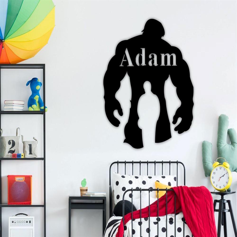 Personalized Metal Monogram Sign, Superhero Hulk Metal Wall Art, Metal Cheer Decor, Hulk Hero Sign, Hulk Name Sign, Hulk Metal Art