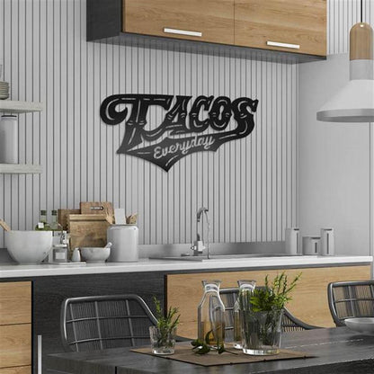 Personalized Metal Monogram Sign, Tacos Everyday Wall Art, Cut Metal Sign, Metal Wall Art, Metal House Sign