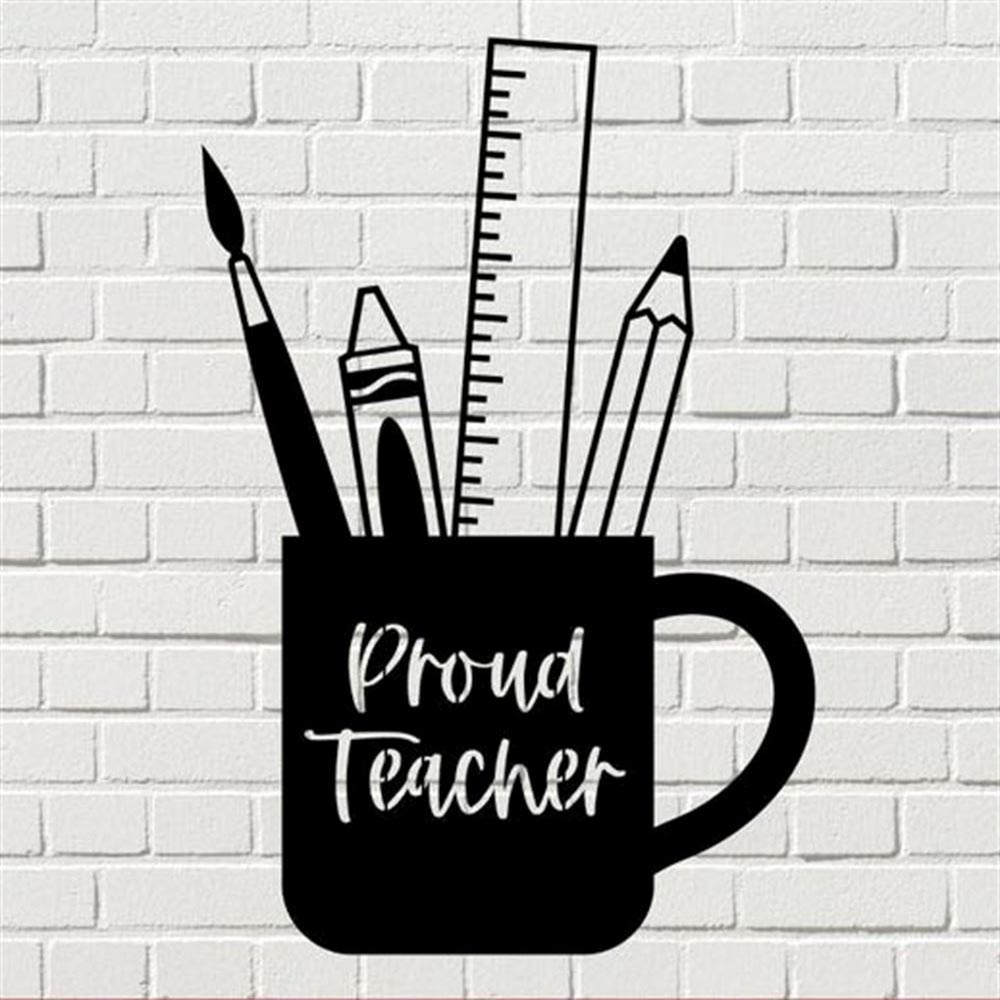 Personalized Metal Monogram Sign, Teacher Gift, Teacher Appreciation Gifts, Proud Teacher Wall Hanger, Wall Art Classroom, Art Decor Teacher