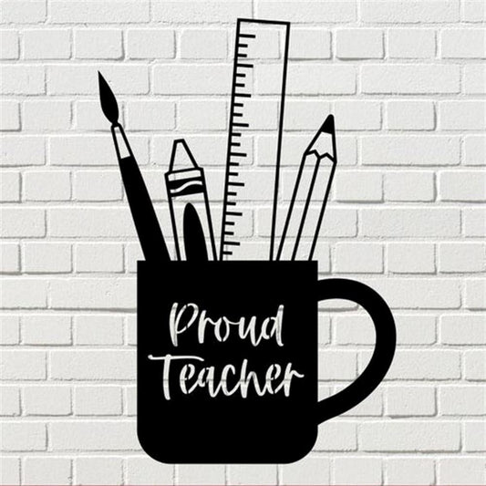 Personalized Metal Monogram Sign, Teacher Gift, Teacher Appreciation Gifts, Proud Teacher Wall Hanger, Wall Art Classroom, Art Decor Teacher