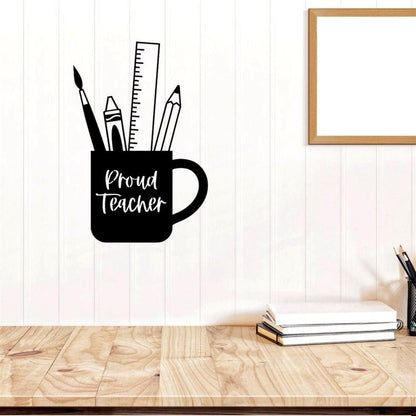 Personalized Metal Monogram Sign, Teacher Gift, Teacher Appreciation Gifts, Proud Teacher Wall Hanger, Wall Art Classroom, Art Decor Teacher