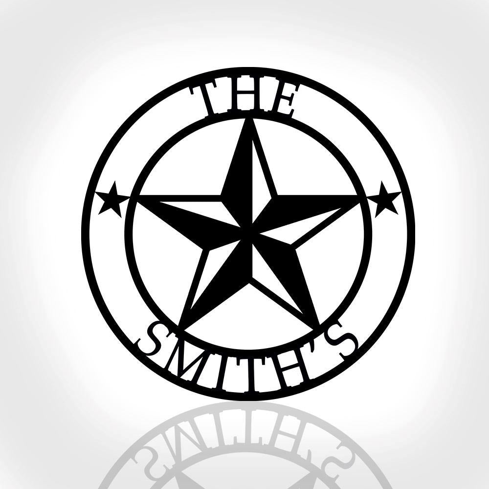 Personalized Metal Monogram Sign, Texas Star Monogram Cut Metal Sign, Wall Decor Metal Sign, Home Decor Metal Art