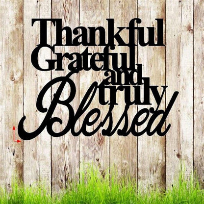 Personalized Metal Monogram Sign, Thankful Grateful And Truly Blessed Metal Sign, Metal House Warming Gift, Metal Word Wall Art House