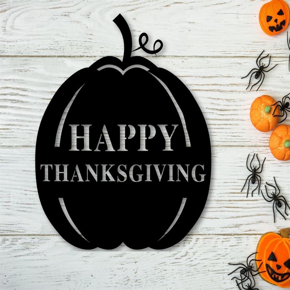 Personalized Metal Monogram Sign, Thanksgiving Decor Thanksgiving Sign, Wall Decor Pumpkin Sign, Thanksgiving Metal Sign, Happy Thanksgiving Sign