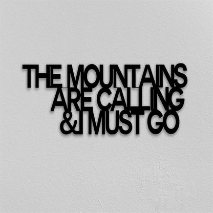 Personalized Metal Monogram Sign, The Mountains Are Calling Sign Metal Wall Art, Wall Decor Metallic Paint Living Room, Wall Decor Bedroom