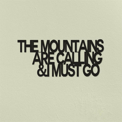 Personalized Metal Monogram Sign, The Mountains Are Calling Sign Metal Wall Art, Wall Decor Metallic Paint Living Room, Wall Decor Bedroom