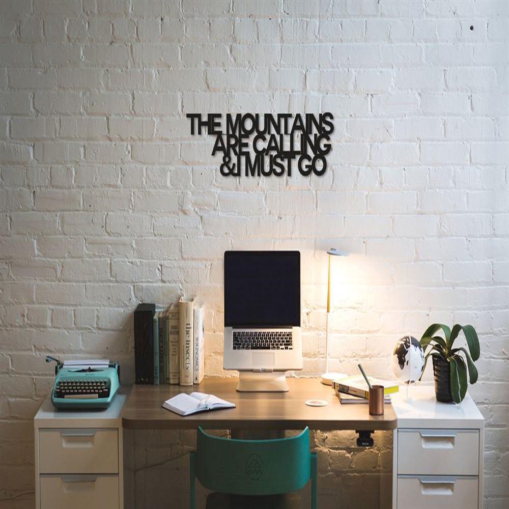 Personalized Metal Monogram Sign, The Mountains Are Calling Sign Metal Wall Art, Wall Decor Metallic Paint Living Room, Wall Decor Bedroom