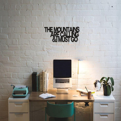 Personalized Metal Monogram Sign, The Mountains Are Calling Sign Metal Wall Art, Wall Decor Metallic Paint Living Room, Wall Decor Bedroom