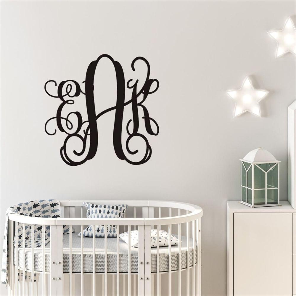 Personalized Metal Monogram Sign, Three Letter Monogram Cut Metal Sign, Wall Decor Metal Sign, Home Decor Metal Art