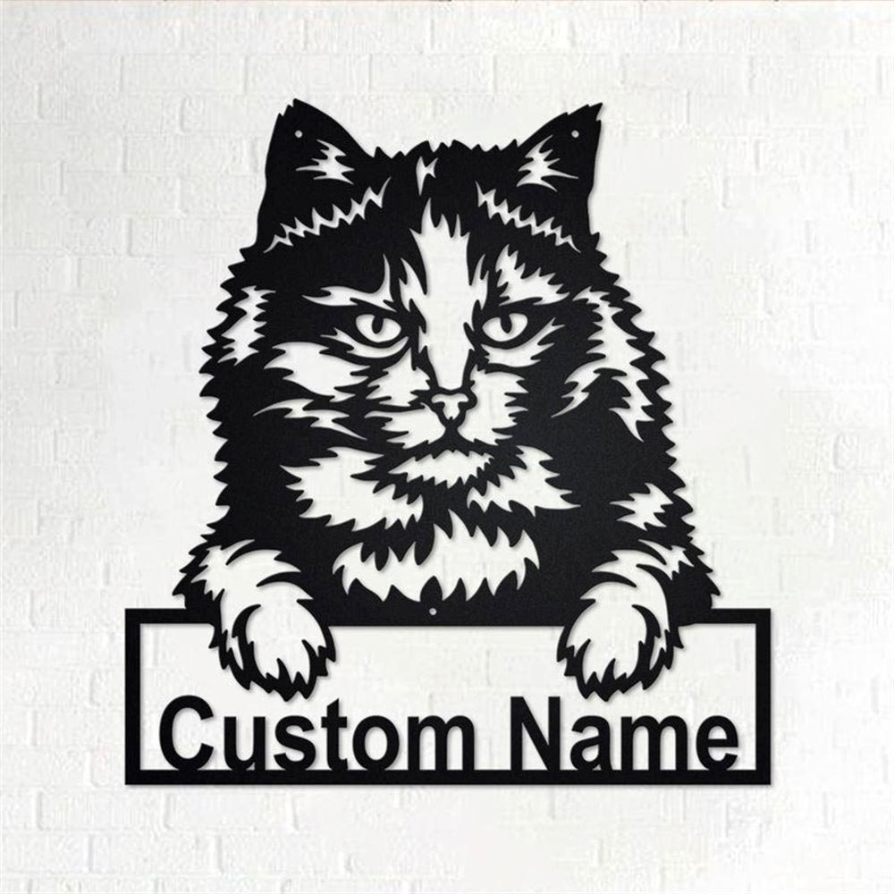 Personalized Metal Monogram Sign, Tortoiseshell Cat Metal Wall Art, Tortoiseshell Cat Name Sign, Tortoiseshell Cat Home Decor