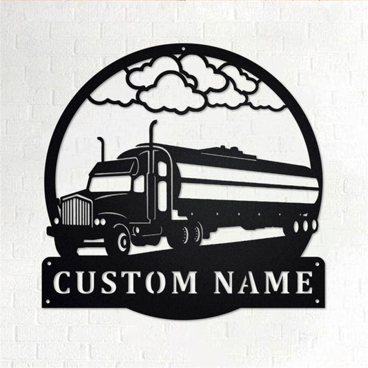 Personalized Metal Monogram Sign, Tow Truck Metal Wall Art, Truck Driver Name Sign, Tow Truck Home Decor