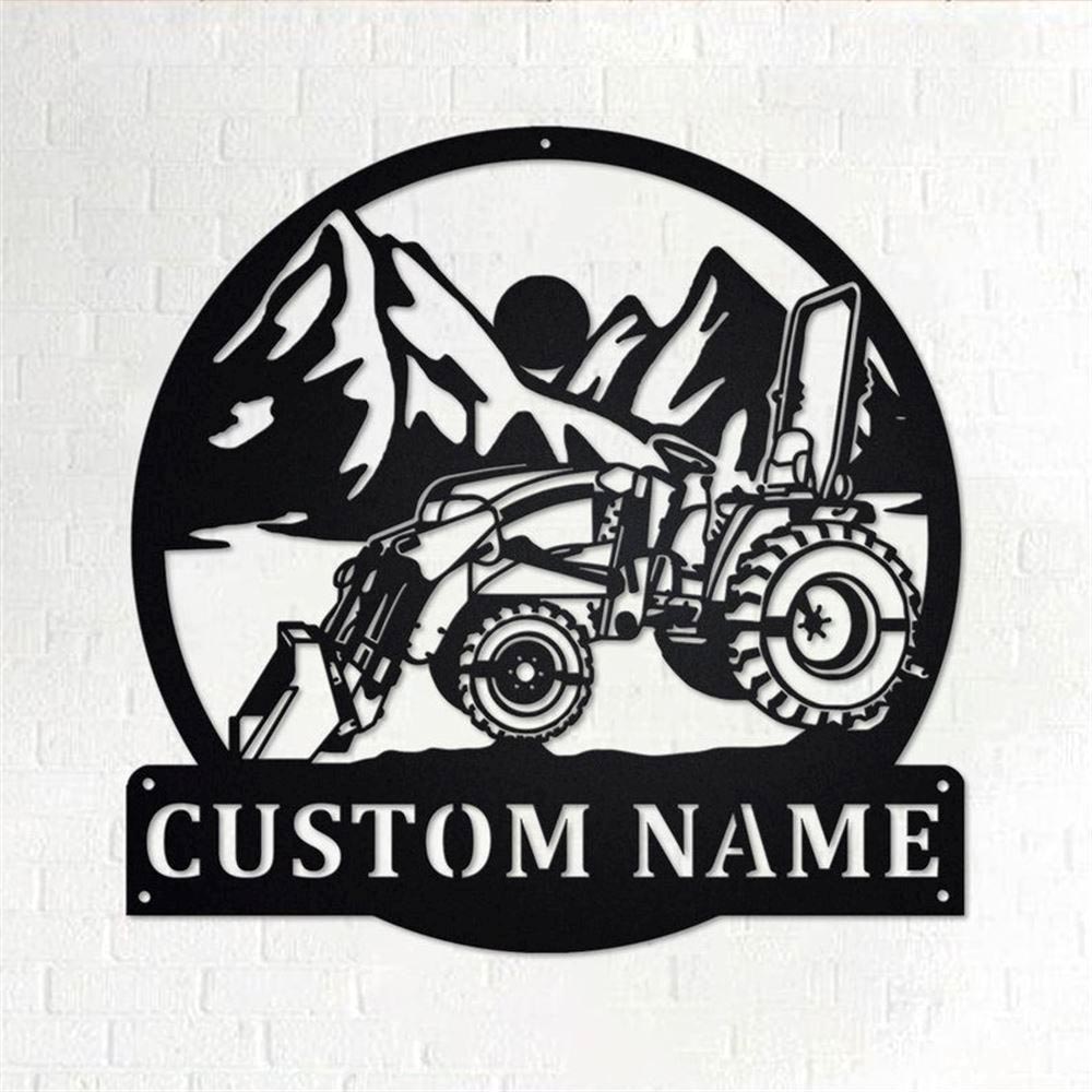 Personalized Metal Monogram Sign, Tractor Loader Metal Wall Art, Tractor Loader Name Sign, Tractor Loader Home Decor