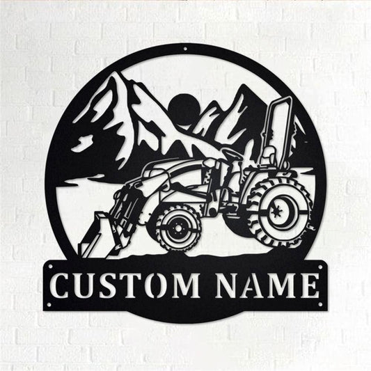 Personalized Metal Monogram Sign, Tractor Loader Metal Wall Art, Tractor Loader Name Sign, Tractor Loader Home Decor