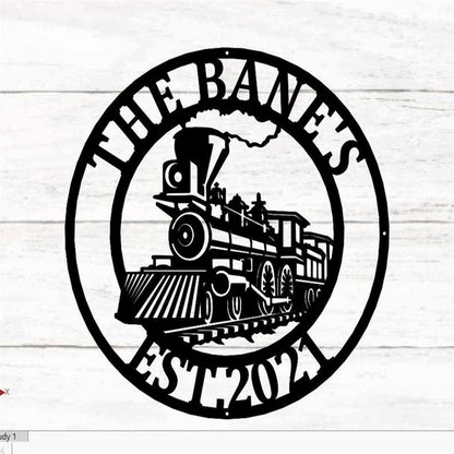 Personalized Metal Monogram Sign, Train Metal Sign, Metal Wall Decor, Metal Name Sign, Train Signrailroad Sign, Railway Sign, Train Room