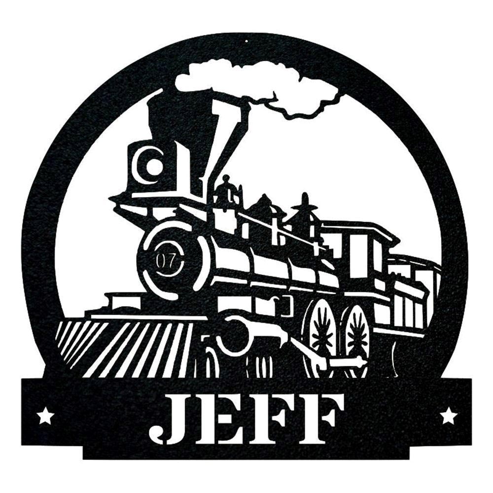 Personalized Metal Monogram Sign, Train Metal Sign, Metal Wall Decor, Metal Name Sign, christmas Gift For Him Fathers Day Gift