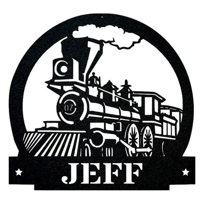 Personalized Metal Monogram Sign, Train Metal Sign, Metal Wall Decor, Metal Name Sign, christmas Gift For Him Fathers Day Gift