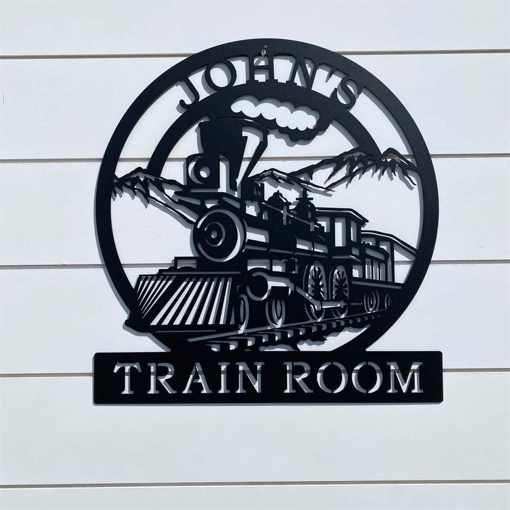 Personalized Metal Monogram Sign, Train Name Plaque Cut Metal Sign, Metal Wall Art, Metal House Sign