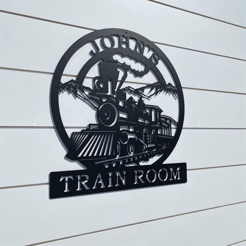 Personalized Metal Monogram Sign, Train Name Plaque Cut Metal Sign, Metal Wall Art, Metal House Sign