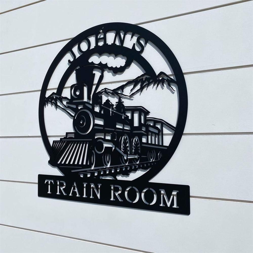 Personalized Metal Monogram Sign, Train Name Plaque Cut Metal Sign, Metal Wall Art, Metal House Sign