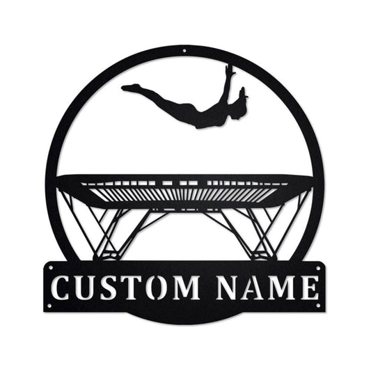 Personalized Metal Monogram Sign, Trampolining Metal Sign, Trampolining Metal Wall Art, Trampolining Metal Wall Decor, Trampolining Lover
