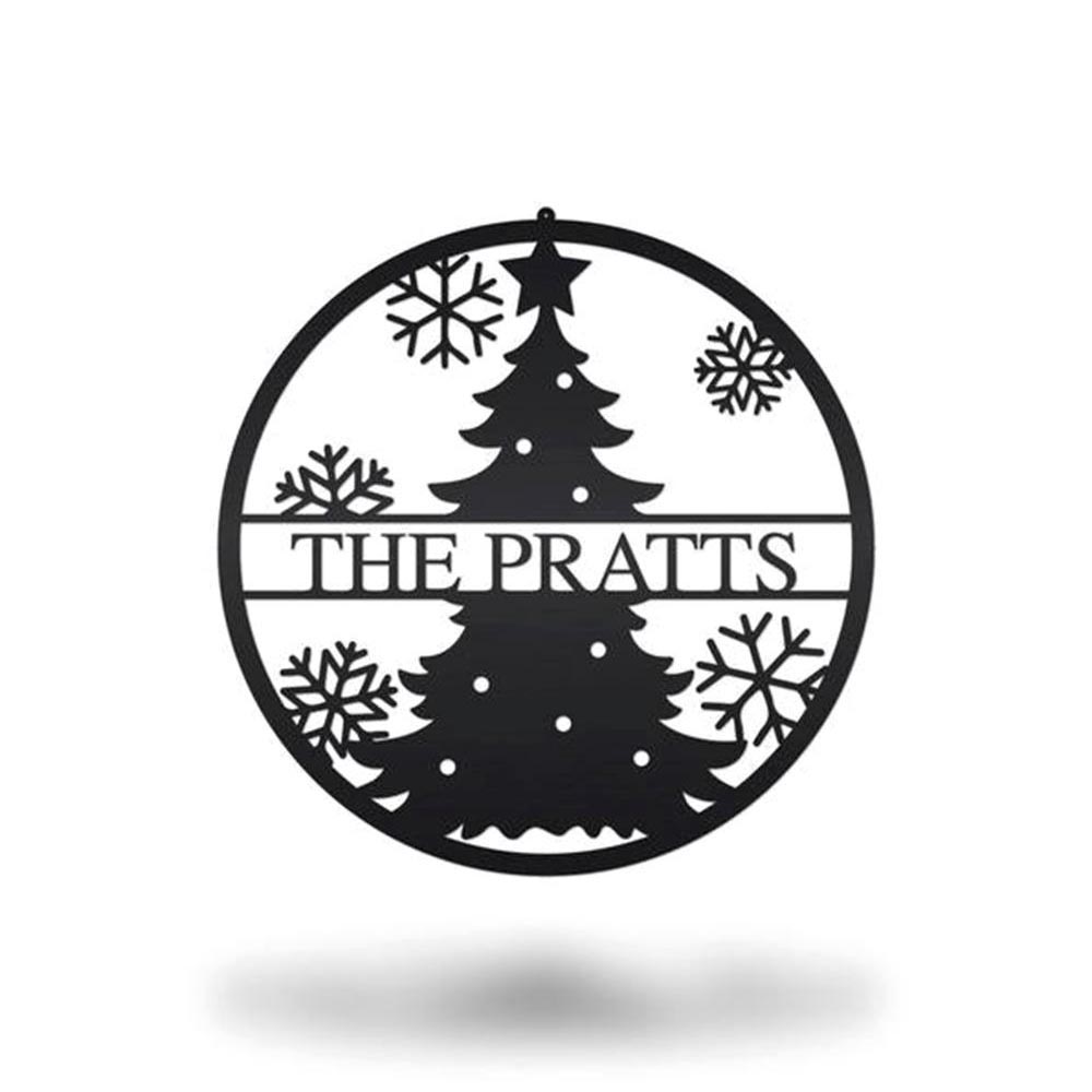 Personalized Metal Monogram Sign, Tree Sign, Metal Cut Metal Sign, Metal Wall Art, Metal House Sign