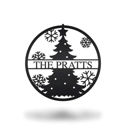 Personalized Metal Monogram Sign, Tree Sign, Metal Cut Metal Sign, Metal Wall Art, Metal House Sign