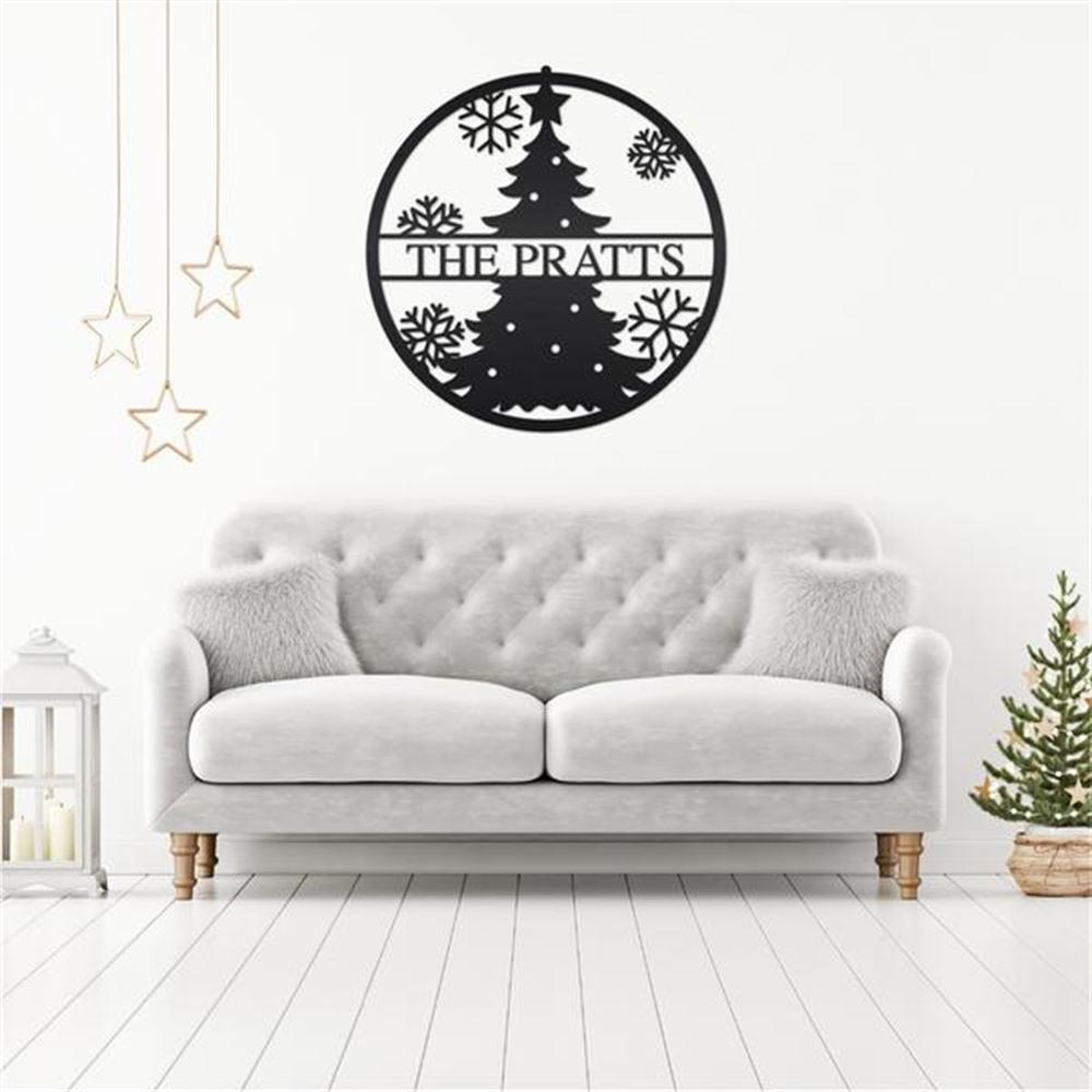 Personalized Metal Monogram Sign, Tree Sign, Metal Cut Metal Sign, Metal Wall Art, Metal House Sign