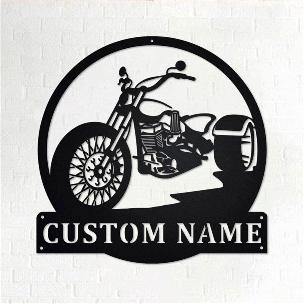 Personalized Metal Monogram Sign, Trike Motorbike Metal Wall Art, Trike Motorbike Name Sign, Biker Home Decor