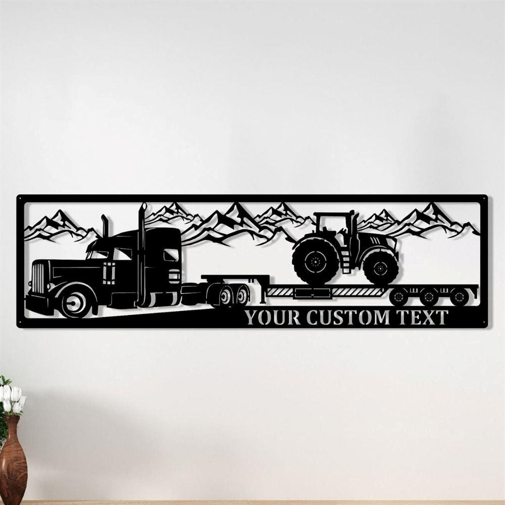 Personalized Metal Monogram Sign, Truck Metal Sign, Truck And Trailer Decor, Tractor Metal Wall Decor, Ation Company Name Extra Metal Wall