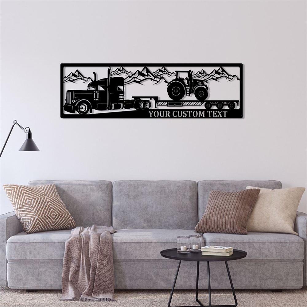 Personalized Metal Monogram Sign, Truck Metal Sign, Truck And Trailer Decor, Tractor Metal Wall Decor, Ation Company Name Extra Metal Wall