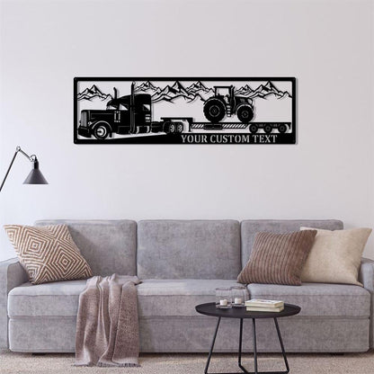 Personalized Metal Monogram Sign, Truck Metal Sign, Truck And Trailer Decor, Tractor Metal Wall Decor, Ation Company Name Extra Metal Wall