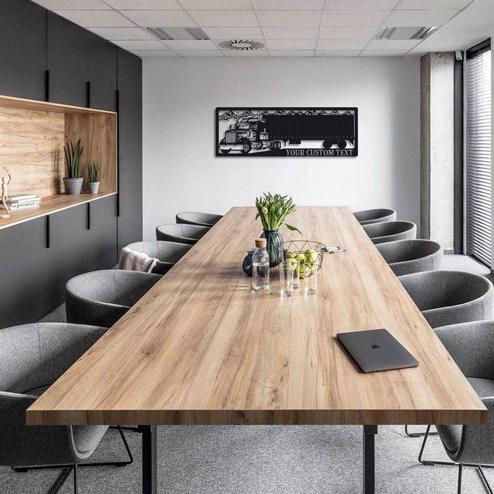 Personalized Metal Monogram Sign, Trucking Sign, Semi Truck And Trailer Picture Semi Truck Metal Wall Decor, Ation Company Name Extra Metal Wall