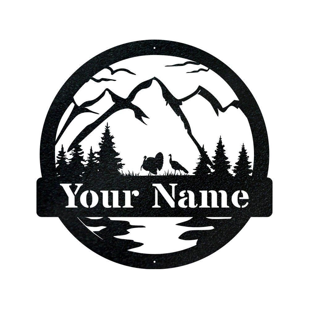 Personalized Metal Monogram Sign, Turkey Sign New Turkey Metal Sign, Last Name Turkey Sign For Outdoor, Personalize Metal Sign