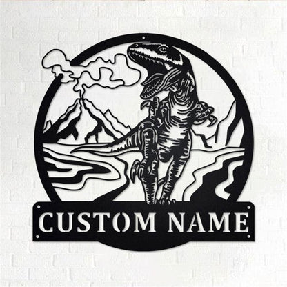 Personalized Metal Monogram Sign, Tyrannosaurus Metal Wall Art, Tyrannosaurus Name Sign, Tyrannosaurus Metal Home Decor