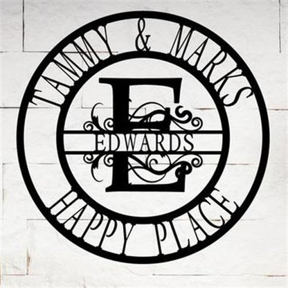 Personalized Metal Monogram Sign, Ultimate Swirl Monogram Customized Metal Signs, Living Room Decor