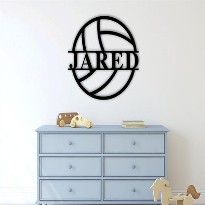 Personalized Metal Monogram Sign, Volleyball Metal Wall Art, Metal Sports Decor Volleyball Sign, Volleyball Name Sign, Sports Name Sign