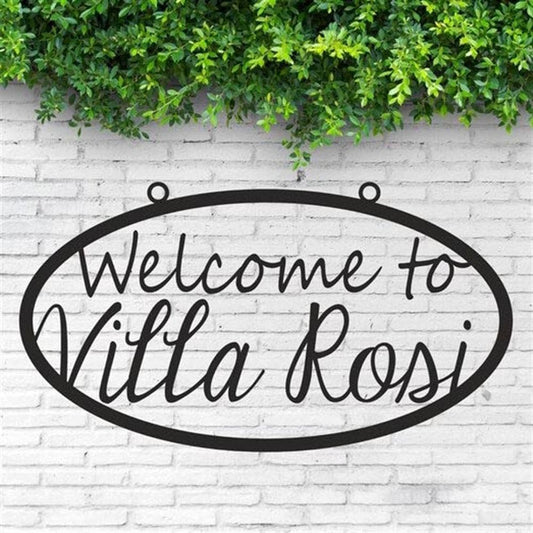 Personalized Metal Monogram Sign, Waterproof Welcome Sign For Front, Porch Framed Welcome To Our Patio Metal Wall Art For Entrance